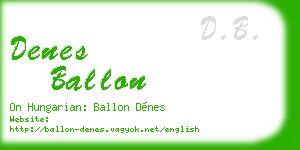 denes ballon business card